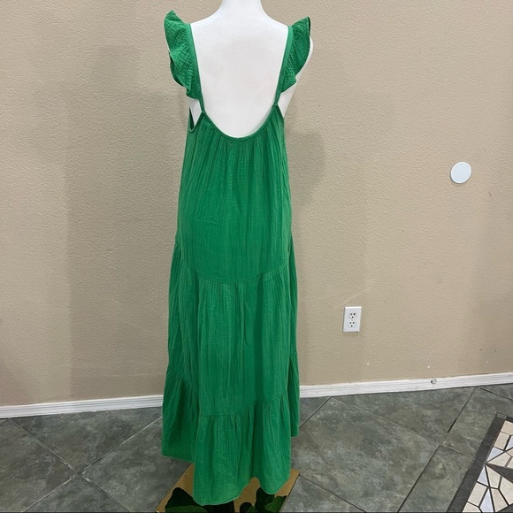 Xirena Rumer Green Spell Gauze Sleeveless Dress Tiered Adjustable Sz S Beach EUC - Picture 4 of 12